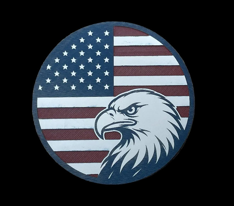 Patriotic - Eagle and Flag (Circle)
