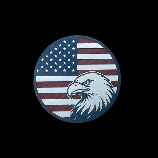 Patriotic - Eagle and Flag (Circle)