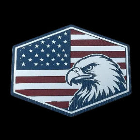 Patriotic - Eagle and Flag - Hexagon