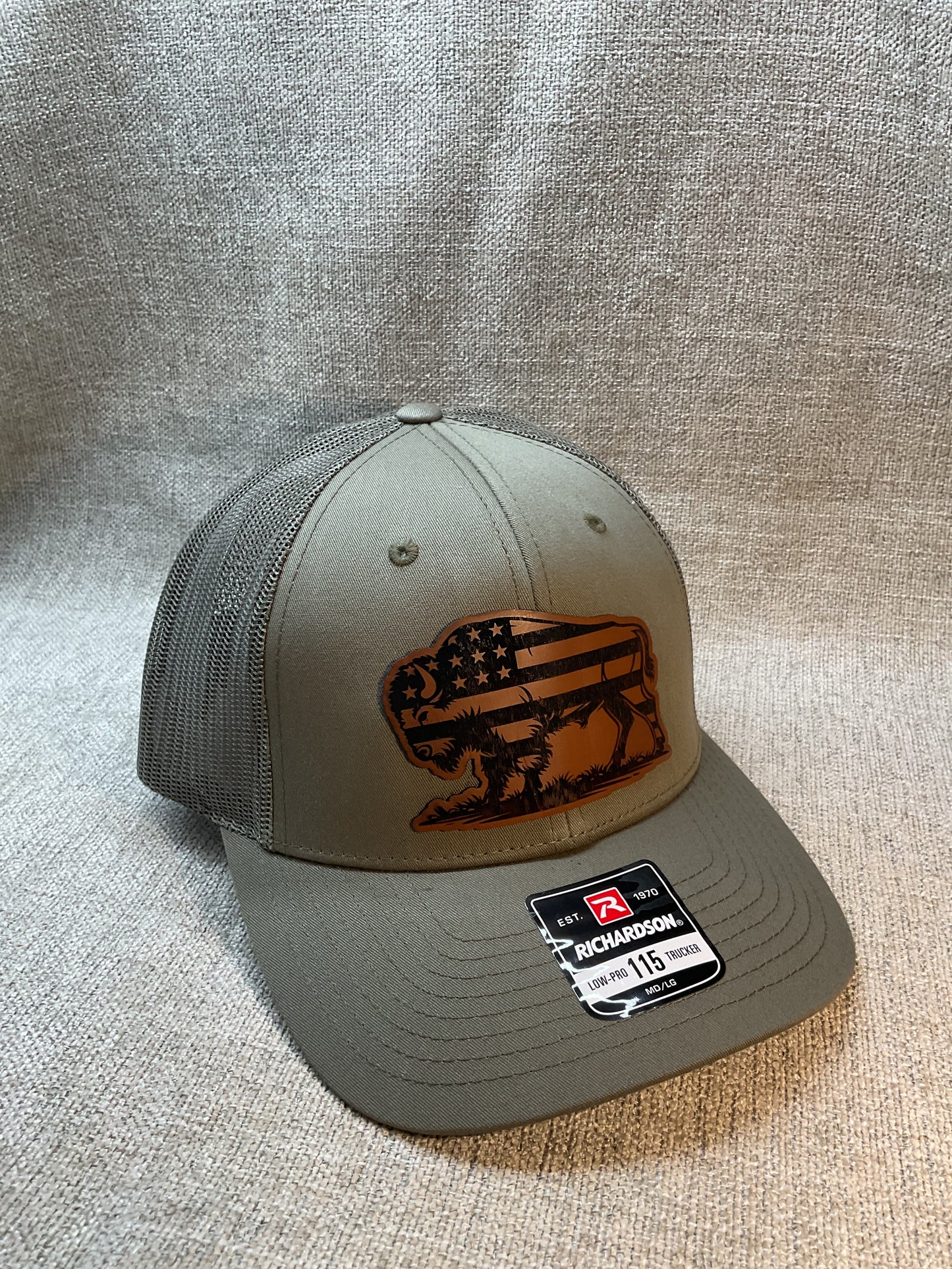 Off the Shelf Richardson 115 Low-Pro Trucker with Buffalo/USA Flag