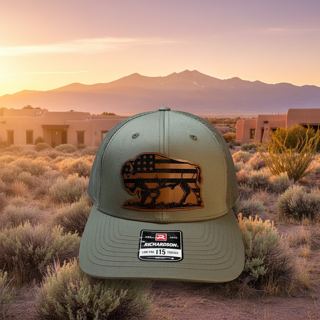 Off the Shelf Richardson 115 Low-Pro Trucker with Buffalo/USA Flag