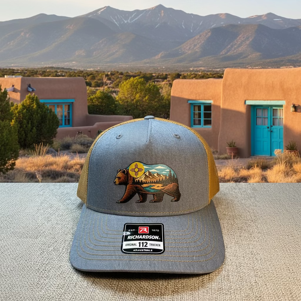 Off The Shelf Richardson 112 Trucker W/Patch Heather Grey/Gold